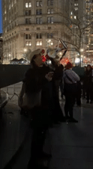 Nighttime protest held near World Trade Center in Manhattan