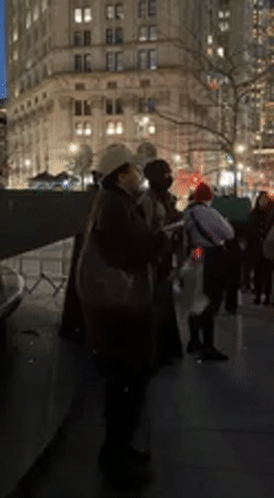 Nighttime protest held near World Trade Center in Manhattan