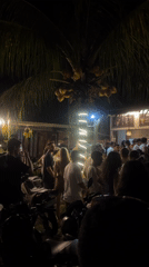 Crowd gathers at Sugar Rock Bali restaurant in Kuta Selatan