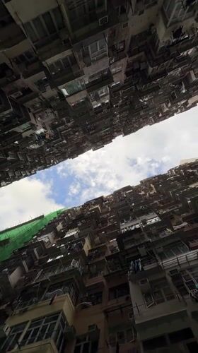 Witness documents Hong Kong's dense high-rise residential landscape from below