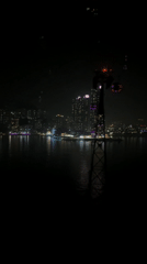 Nighttime cityscape captured from cable car in South Korea
