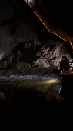 Tourists explore underground salt mine attraction in Krakow