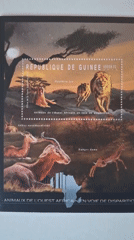 African wildlife stamps collection documented in Pleven, Bulgaria