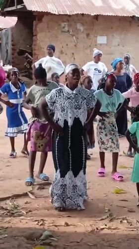 Women gather for musical celebration in Akwanga courtyard