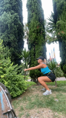 Quick outdoor workout routine in a Sochi park