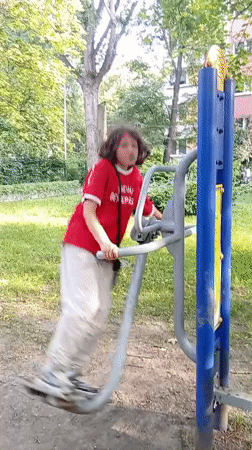 Outdoor workout and playground session near Wrocław's Sky Tower