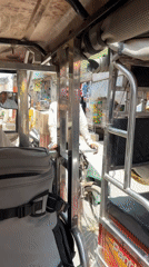 Morning auto rickshaw scenes documented in Vrindavan, India