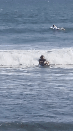 Busy morning surf session on North Kuta's beach