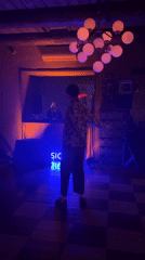 Masked DJ performs at underground electronic music event in Moscow