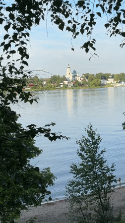 River views captured in Yaroslavl showing distant church complex