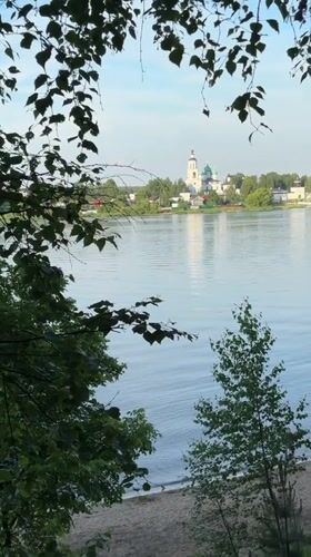 River views captured in Yaroslavl showing distant church complex