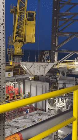 Evening offshore oil rig operations documented near Italian waters
