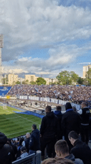 Soccer fans pack Slavia Stadium during afternoon match