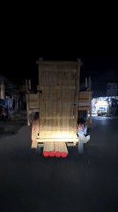 Nighttime bamboo transport and workshop activity observed in northern Sumatra