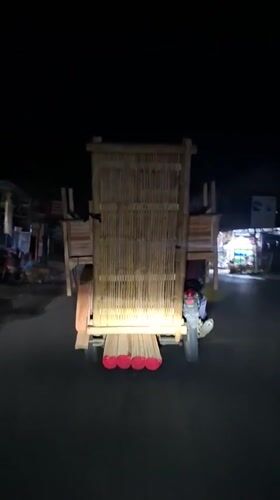 Nighttime bamboo transport and workshop activity observed in northern Sumatra