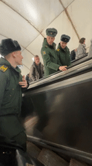 Military personnel observed using public transit in Shushary