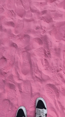 Bright pink sand site in Nanguan District draws activity