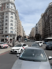 Busy pedestrian activity recorded across central Madrid streets
