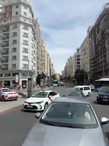 Busy pedestrian activity recorded across central Madrid streets