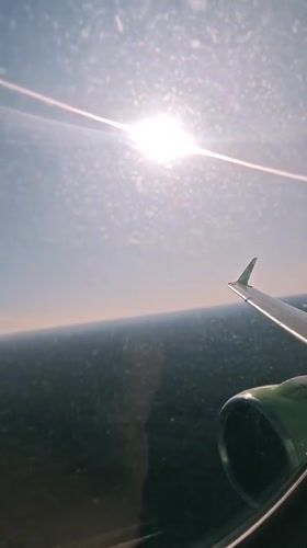 Passenger documents S7 Airlines flight views over Novosibirsk