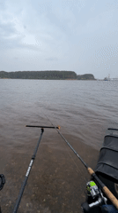 Late-night fishing session on the banks of Chaikovsky