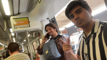Train passengers captured in selfie during phone call