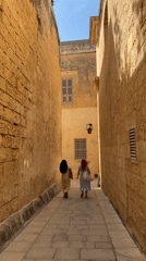 Midday scenes captured in historic Mdina, Malta streets