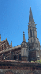 Tourist captures Barcelona landmarks and street scenes during morning walk