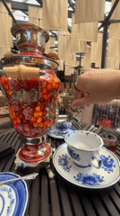 Vladivostok restaurant visit features traditional samovar tea service