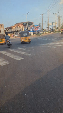 Clear day street scene captured in Dadi Riba, Nigeria