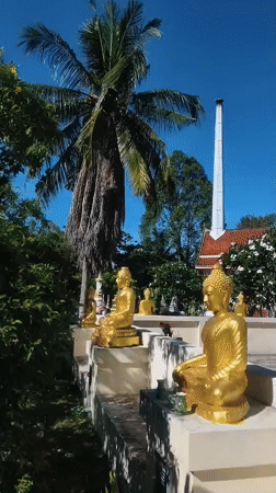 Temple grounds and beach life in Tong Yang, Thailand