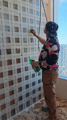 Renovation work documented at Netanya location over morning hours
