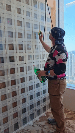 Renovation work documented at Netanya location over morning hours