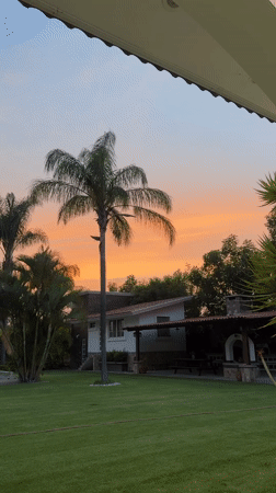 Twilight residential scene captured in Atlixco, Mexico