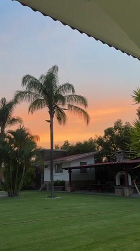 Twilight residential scene captured in Atlixco, Mexico