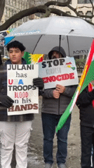 NYC evening captures protest, holiday decorations at Pete's Tavern