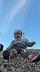 Backyard afternoon with dogs, a toddler, and rural Russian life.