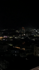 Fireworks display observed over Yenumula Palli cityscape