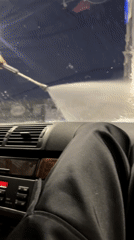 Car wash documented from passenger perspective in Sofia