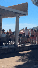 Sunny afternoon beach and park scenes in Budva, Montenegro