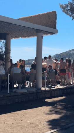 Sunny afternoon beach and park scenes in Budva, Montenegro