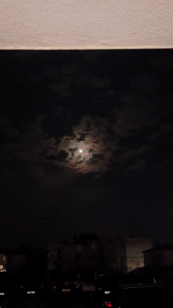 Full Moon Glimpsed Through Clouds Over Svilengrad, Bulgaria