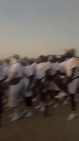 Uniformed group conducts morning training exercises in Maiduguri field