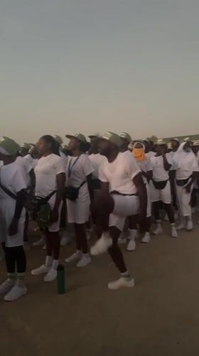 Uniformed group conducts morning training exercises in Maiduguri field