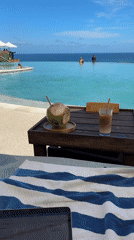 Infinity pool lounge scene captured in Kuta Selatan