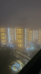 Nighttime residential view captured from high-rise in Sochi