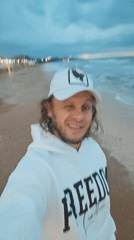Evening beach visit documented in Shcholkino, Ukraine