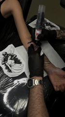 Everyday moments captured: tattoo session, car selfies, mirror photo