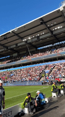 Soccer match draws packed crowd to Oslo stadium