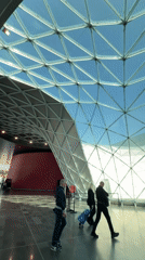 Exhibition center draws crowds in Rho, Italy morning opening